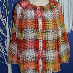 BCBGMaxAzria Long Sleeve Blouse L